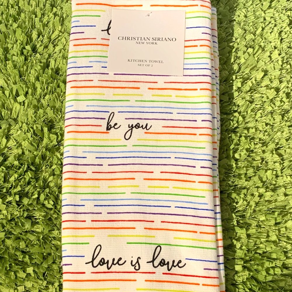 Set of Kitchen Towels (Love is Love) Colorful